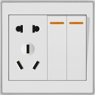 墻面智選 二開雙控帶五孔插座，樂(lè)清福佳電器品質(zhì)之選